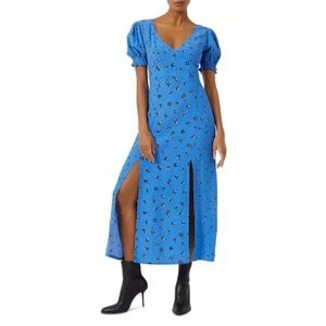French Connection Bhelle Collet Midi Dress Ditsy Floral 10